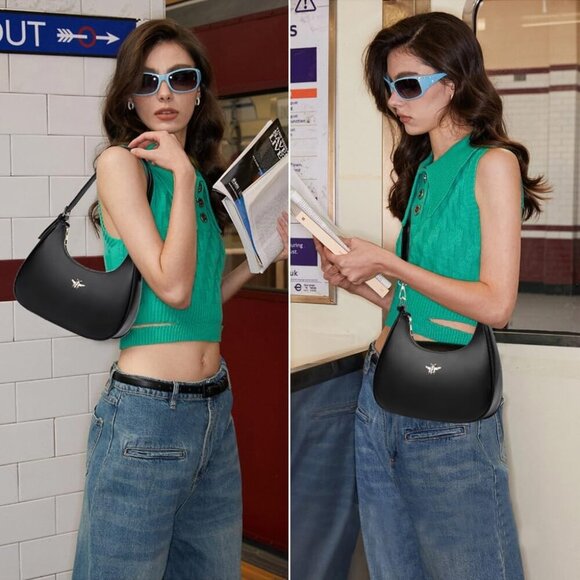 Small Crescent Shoulder Bags Purses for Women Retro Classic Clutch Hobo Tote Pur - Picture 2 of 6